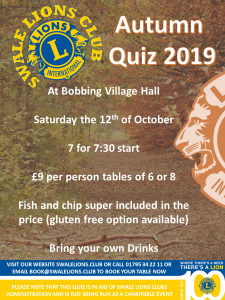 Autumn  Quiz 2019 @ Bobbing Village Hall