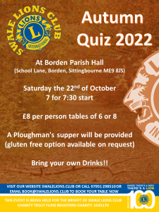 Autumn  Quiz 2022 @ Borden Parish Hall | Borden | England | United Kingdom
